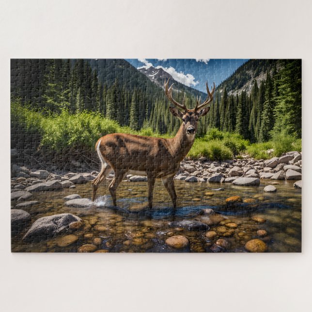 Surprised at the Watering Hole Jigsaw Puzzle (Horizontal)