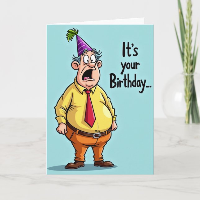 Surprised Birthday Cartoon Card (Front)