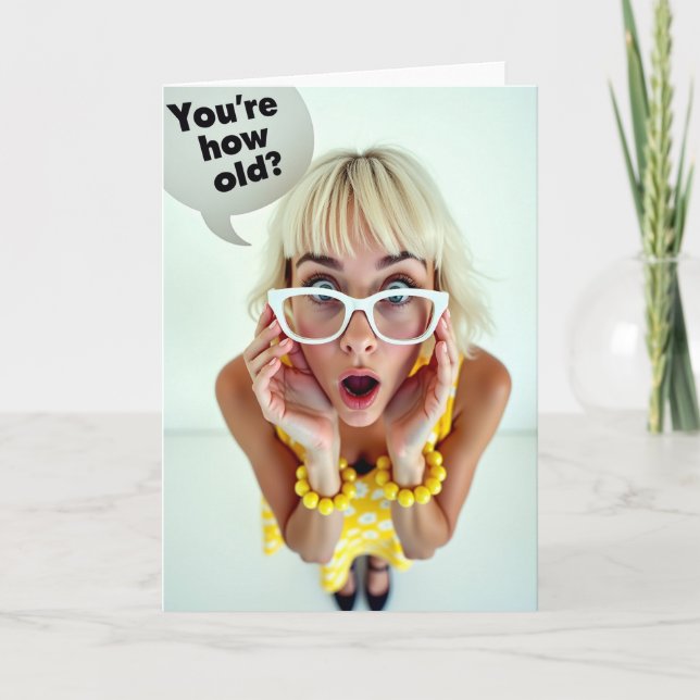 Surprised Blonde Birthday Card (Front)