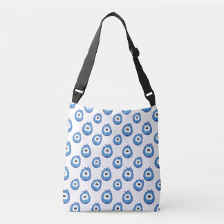Surprised Blue Sneezie Patterned Crossbody Bag
