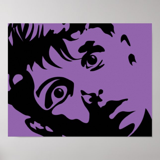 Surprised Boy Graphic Art Stencil Poster (Front)