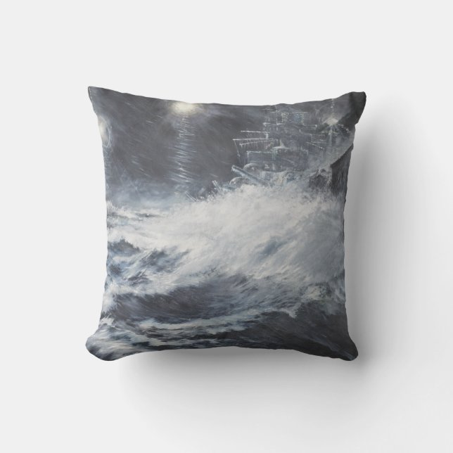 Surprised By Starshell Scharnhorst Battle of Throw Pillow (Front)