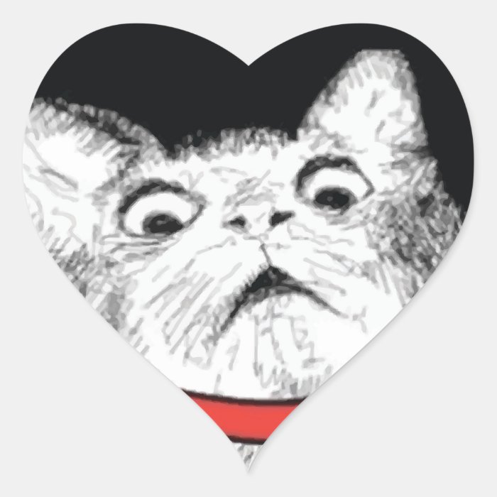 Surprised Cat Gasp Meme   Heart Stickers