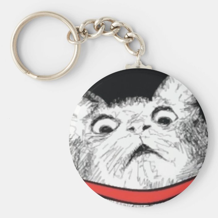 Surprised Cat Gasp Meme - Keychain Zazzle.com