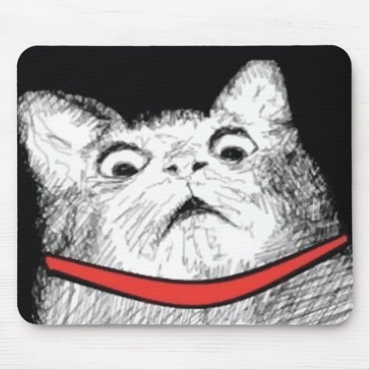Surprised Cat Gasp Meme - Mousepad.