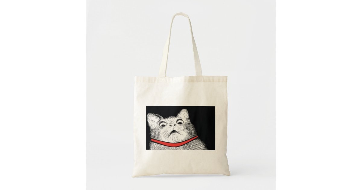 Surprised Cat Gasp Meme - Tote Bag Zazzle.com.