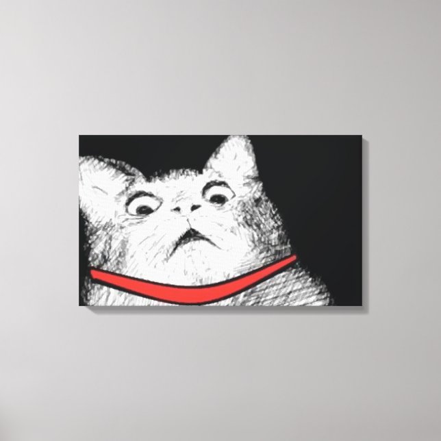 Surprised Cat Gasp Meme - Wrapped Canvas Print (Front)
