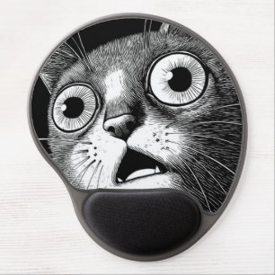 Surprised Cat - Gel Wrist Rest Mouse Pad