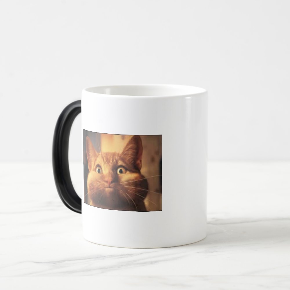 Disover Surprised Cat Morphing Mug
