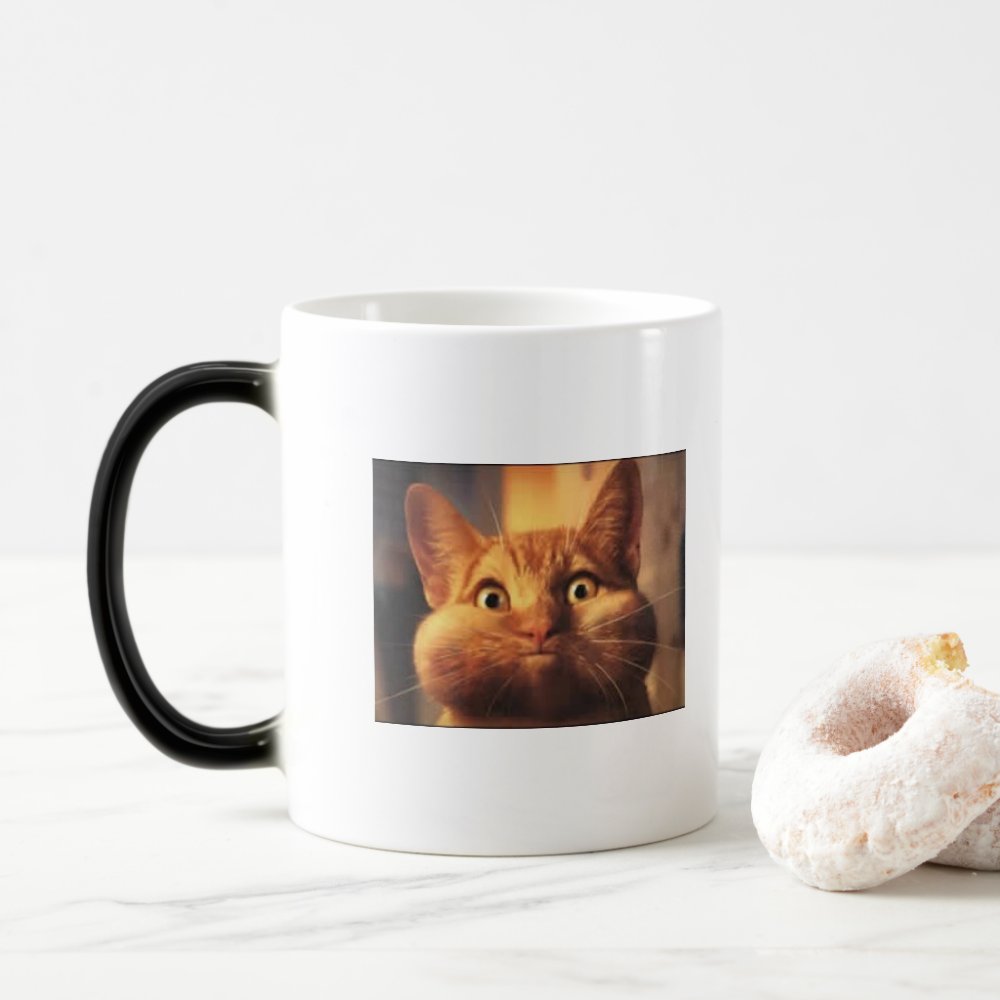 Disover Surprised Cat Morphing Mug