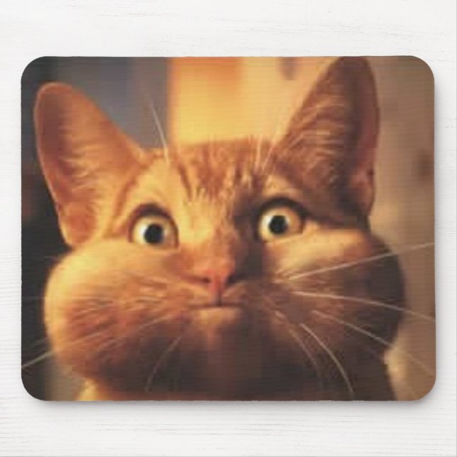 Surprised Cat Mousepad (Front)
