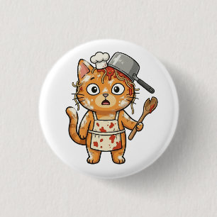 Surprised Chef Cat Cooking Button