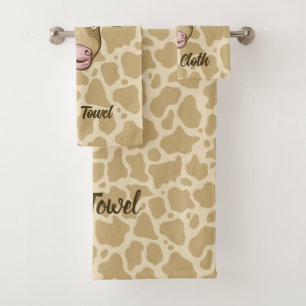 Surprised Cow Bath Towel Set