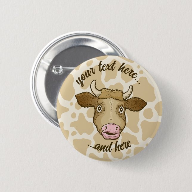 Surprised Cow Button (Front & Back)