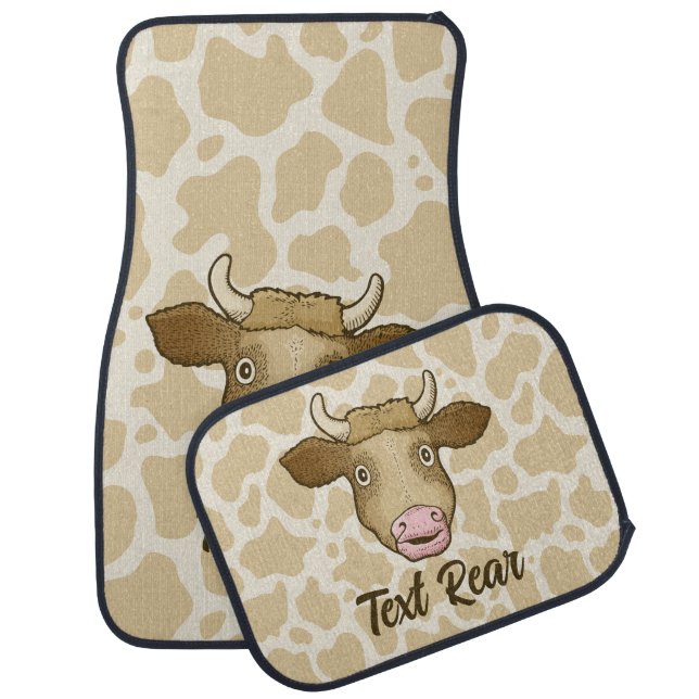 Surprised Cow Car Floor Mat (Set)