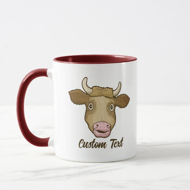 Surprised Cow Coffee Mug (Left)