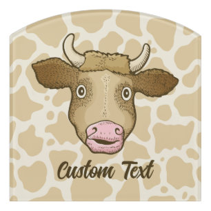 Surprised Cow Door Sign