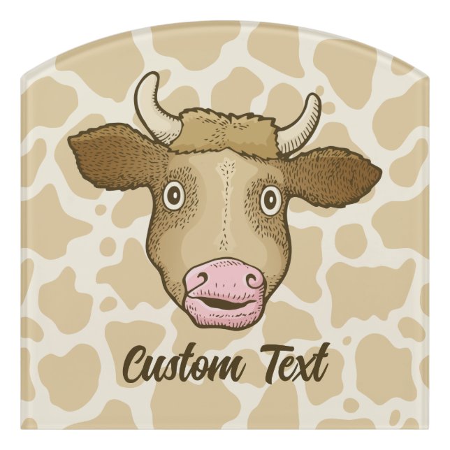 Surprised Cow Door Sign (Contour Front)