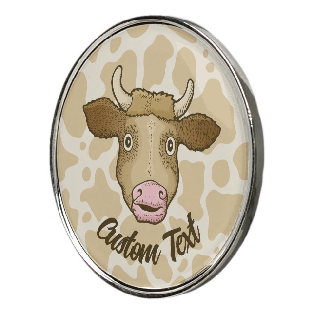 Surprised Cow Golf Ball Marker (3/4)