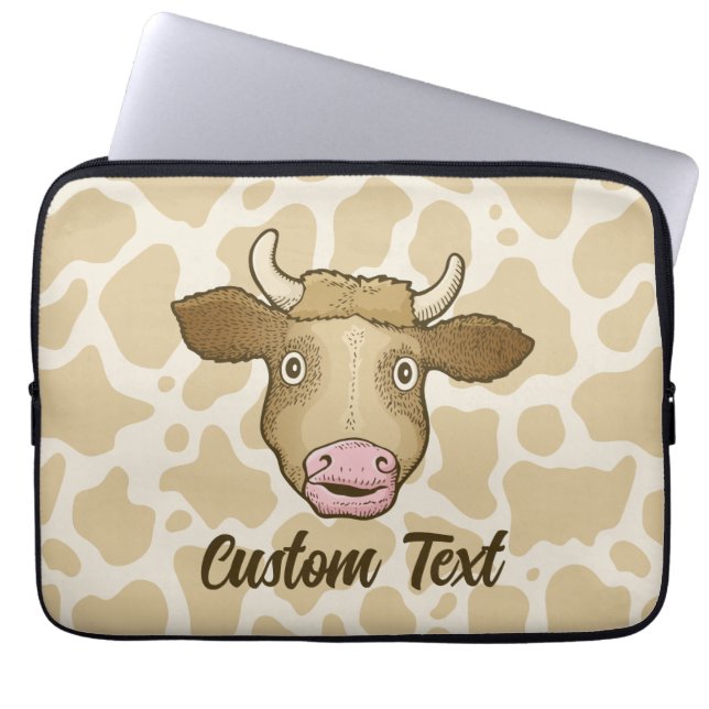 Surprised Cow Laptop Sleeve (Front)