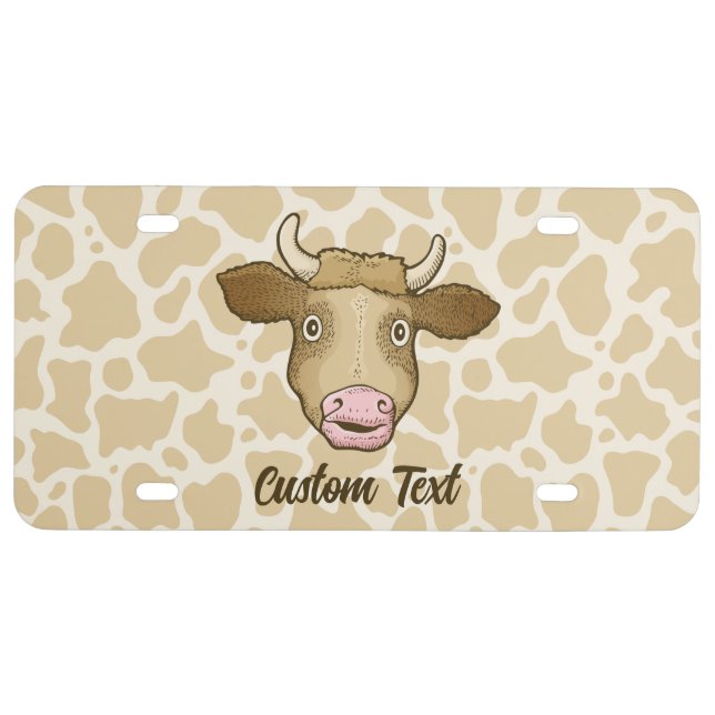 Surprised Cow License Plate (Front)