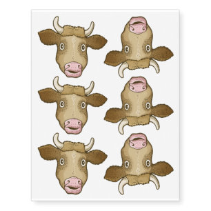 Surprised Cow Temporary Tattoos