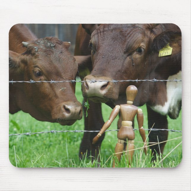Surprised Cows Mouse Pad (Front)
