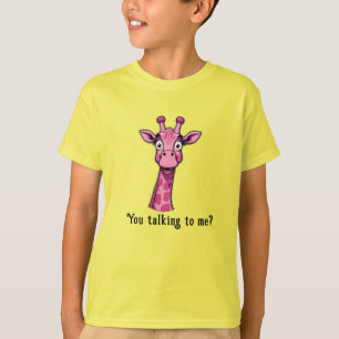 Surprised Cute Pink Giraffe T-Shirt