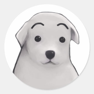 Surprised dog classic round sticker