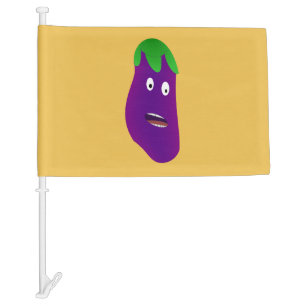 Surprised Eggplant by Kenneth Yoncich Car Flag