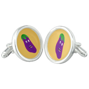 Surprised Eggplant by Kenneth Yoncich Cufflinks