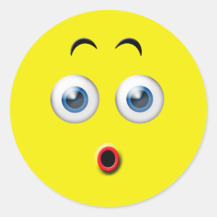 Surprised Emoji Classic Round Sticker