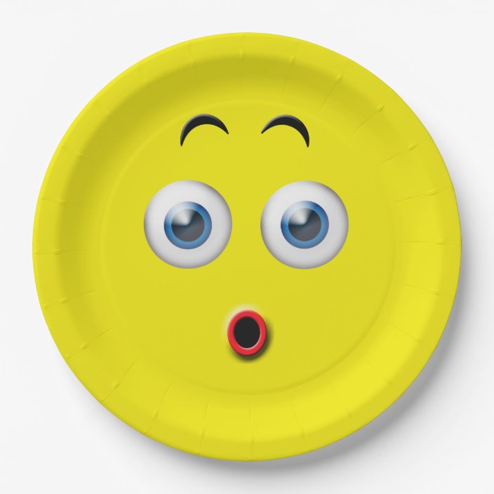Surprised Emoji Paper Plate