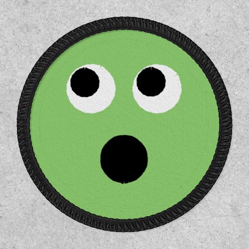 Surprised Face Green Emoticon Emoji Patch