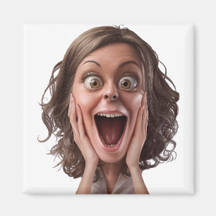 Surprised Face Reaction Design Magnet