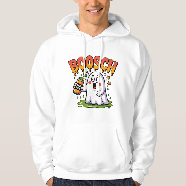 Surprised Ghost with Boo Brew Slime Hoodie (Front)