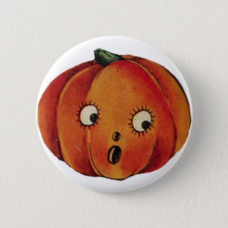 Surprised Halloween Pumpkin Button