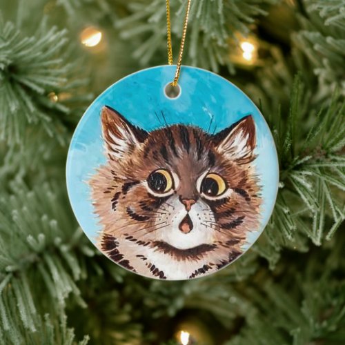 Surprised Kitty  Art by Louis Wain  Ornament 