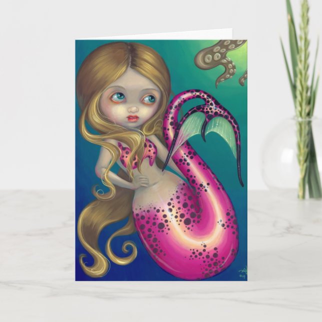 "Surprised Mermaid" Greeting Card (Front)