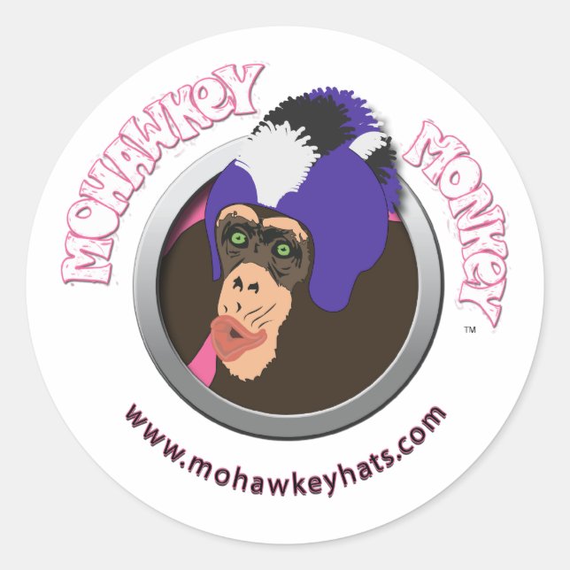 Surprised Mohawkey Monkey sticker (Front)