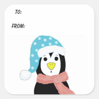 Surprised Penguin Square Sticker