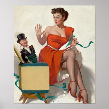 Surprised Pin Up Art Poster by Pin_Up_Art at Zazzle