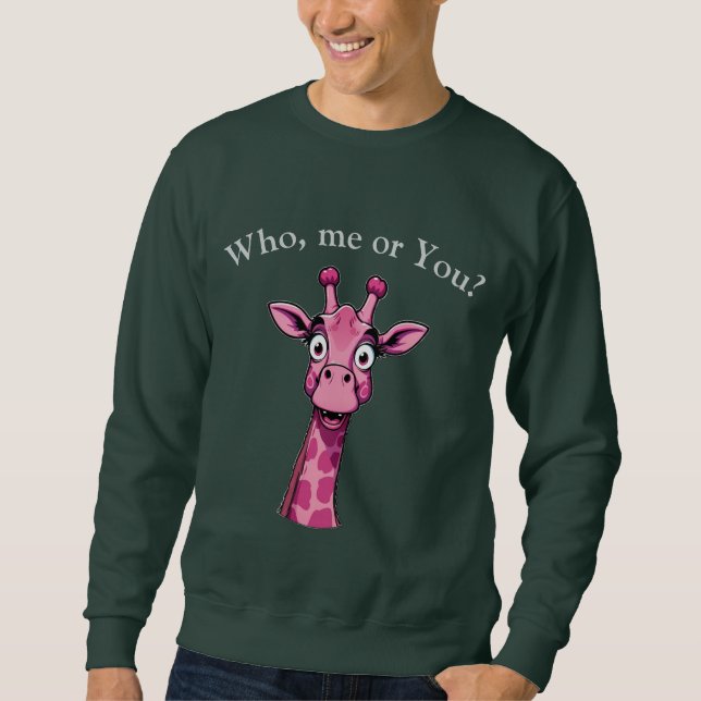 Surprised Pink Giraffe Sweatshirt (Front)