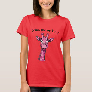 Surprised Pink Giraffe T-Shirt