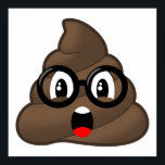 Surprised Poop Glasses Emoji Poster<br><div class="desc">What a fun gift for anyone who loves poop emojis and glasses!</div>