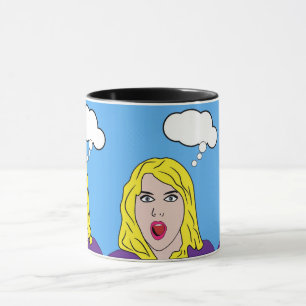 Surprised Pop Art Retro Woman Mug