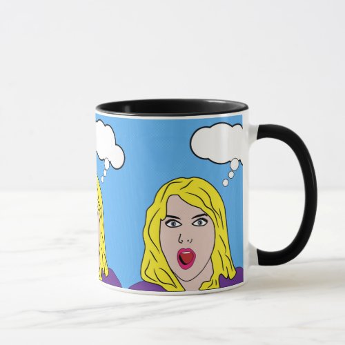 Surprised Pop Art Retro Woman Mug