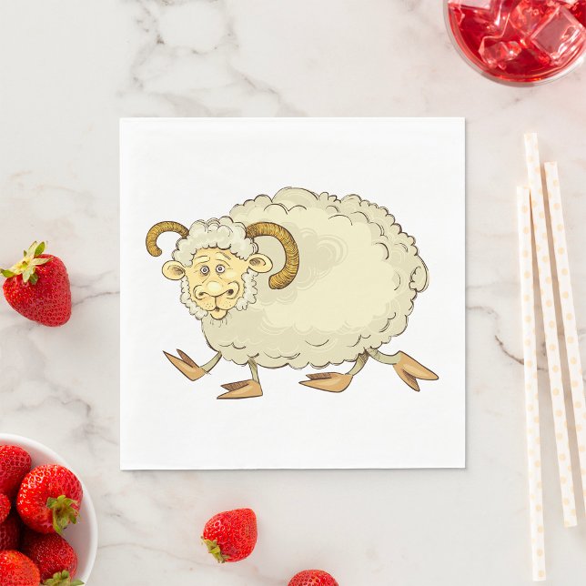 Surprised Ram Sheep Funny Farm Animal Napkins (Creator Uploaded)