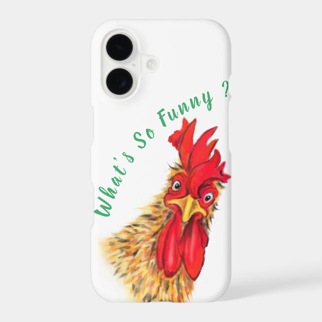 Surprised Rooster Catchy iPhone Case (Back)