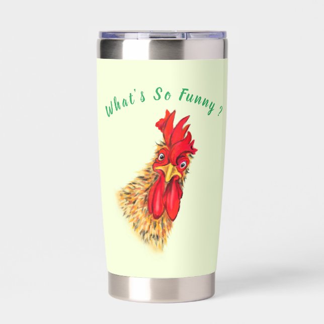 Surprised Rooster Funny Insulated Tumbler (Front)